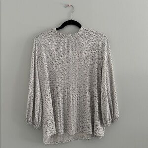 Adrianna Papell Monochrome Dotted Patterned Top Size Large